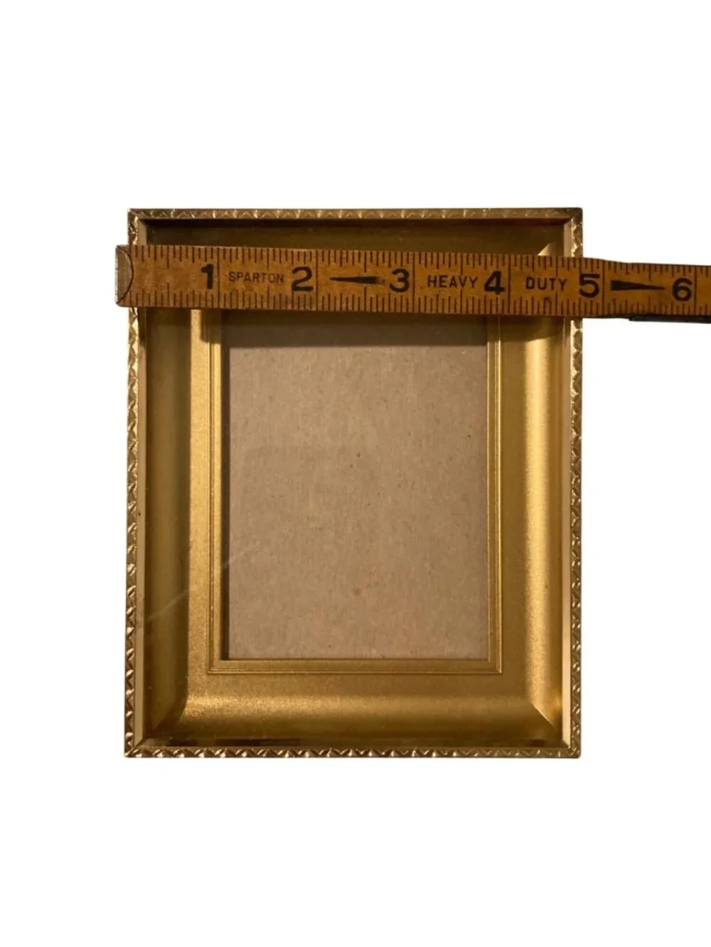 Gold-Toned Small Miniature Picture Frame With Decorative Edges
